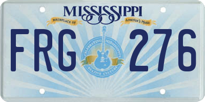 MS license plate FRG276