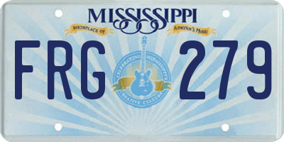MS license plate FRG279
