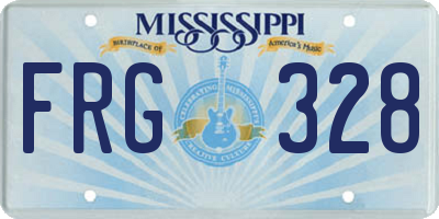 MS license plate FRG328