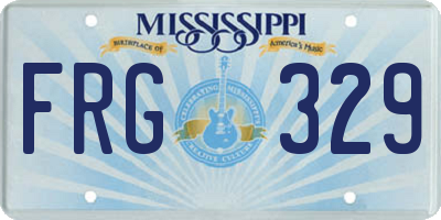 MS license plate FRG329