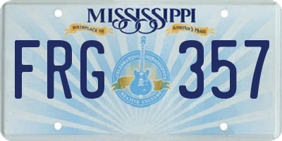 MS license plate FRG357