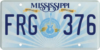 MS license plate FRG376