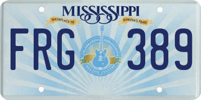 MS license plate FRG389