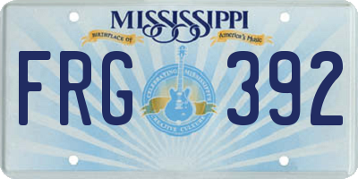 MS license plate FRG392