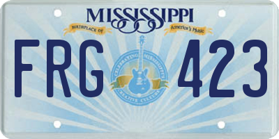 MS license plate FRG423