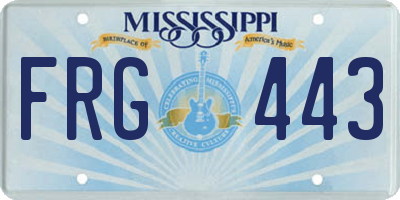 MS license plate FRG443
