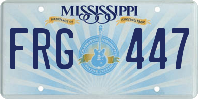 MS license plate FRG447