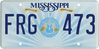 MS license plate FRG473
