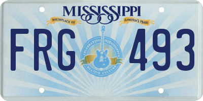 MS license plate FRG493