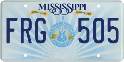 MS license plate FRG505