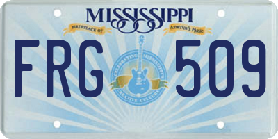 MS license plate FRG509