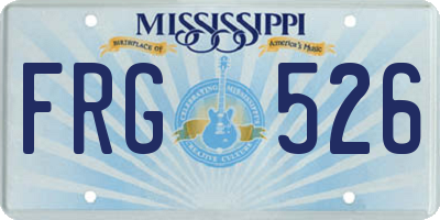 MS license plate FRG526