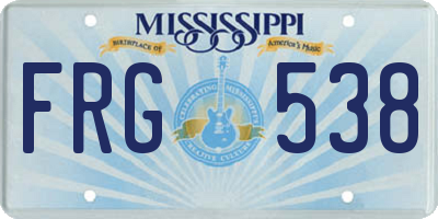 MS license plate FRG538