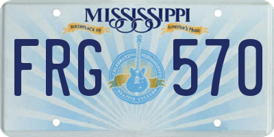 MS license plate FRG570