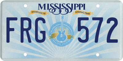 MS license plate FRG572