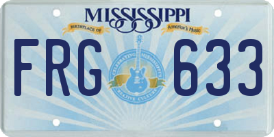 MS license plate FRG633