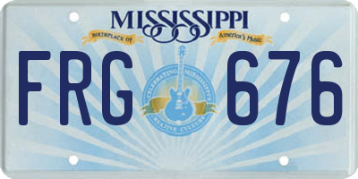 MS license plate FRG676