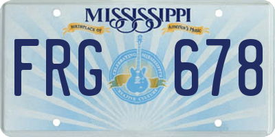MS license plate FRG678