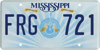 MS license plate FRG721