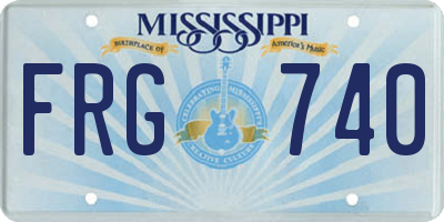MS license plate FRG740
