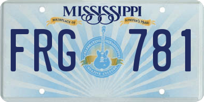 MS license plate FRG781