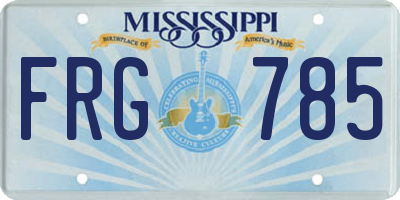 MS license plate FRG785