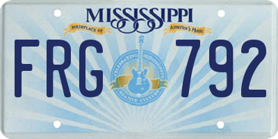 MS license plate FRG792