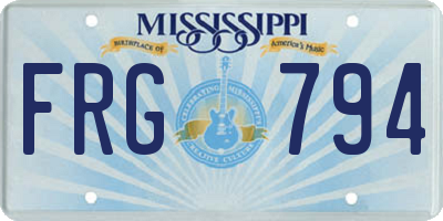 MS license plate FRG794