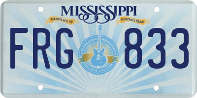 MS license plate FRG833