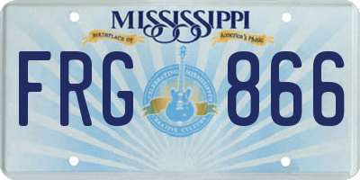 MS license plate FRG866