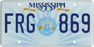 MS license plate FRG869