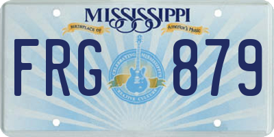 MS license plate FRG879