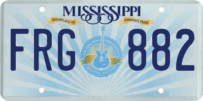 MS license plate FRG882