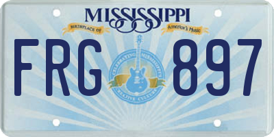 MS license plate FRG897