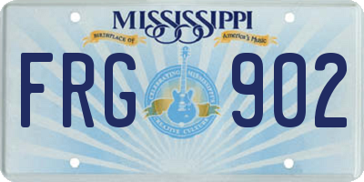 MS license plate FRG902