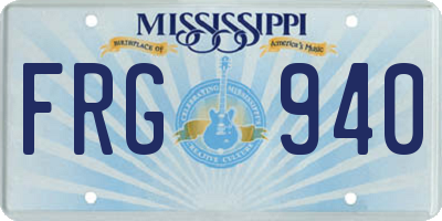 MS license plate FRG940