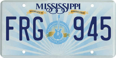 MS license plate FRG945