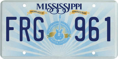 MS license plate FRG961