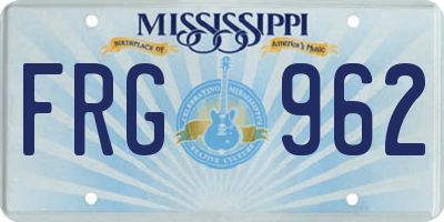 MS license plate FRG962