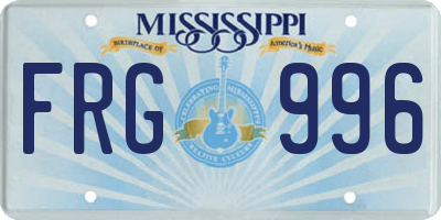 MS license plate FRG996