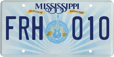 MS license plate FRH010