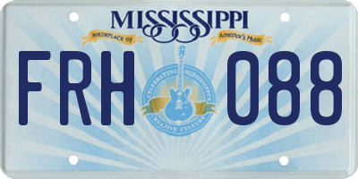 MS license plate FRH088