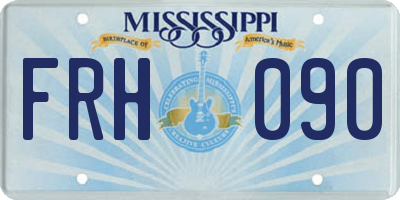 MS license plate FRH090