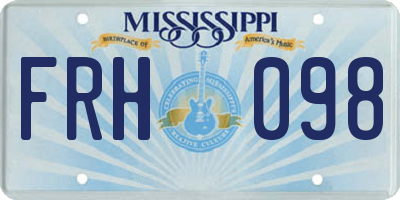 MS license plate FRH098