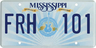 MS license plate FRH101