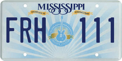 MS license plate FRH111