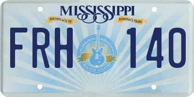 MS license plate FRH140