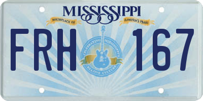 MS license plate FRH167