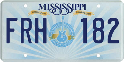 MS license plate FRH182
