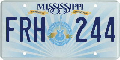 MS license plate FRH244